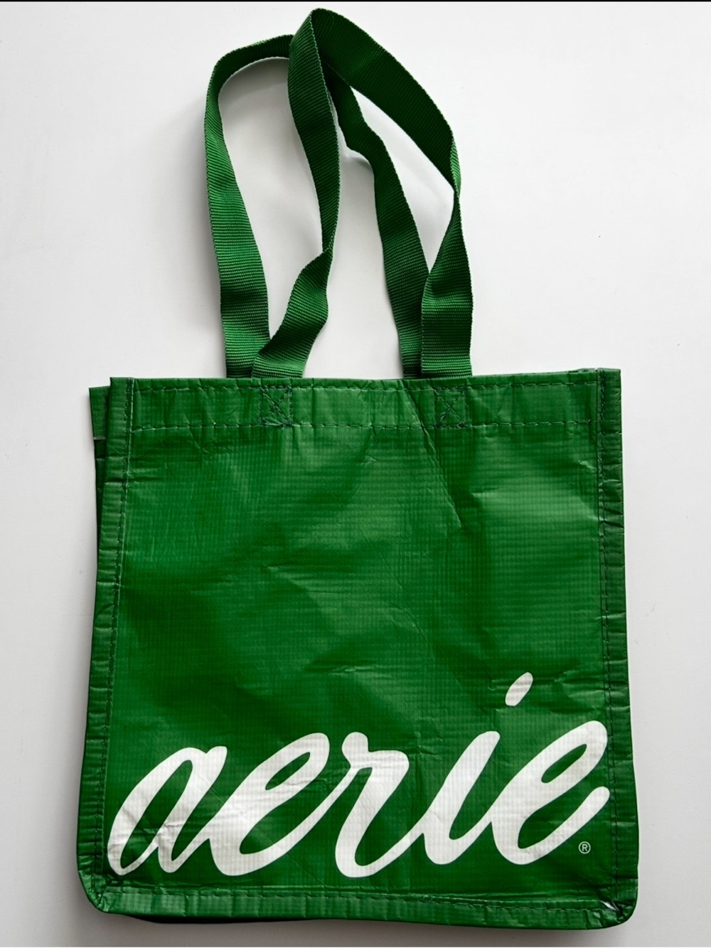 NWOT Aerie Green Reusable Tote Bag with White Logo